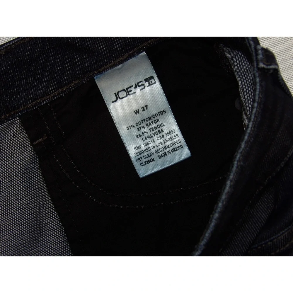 Joe's Jeans Cropped Denim Womens 27 Dark Blue Excellent Cuffed Stretch Mid Rise